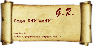 Goga Rómeó névjegykártya